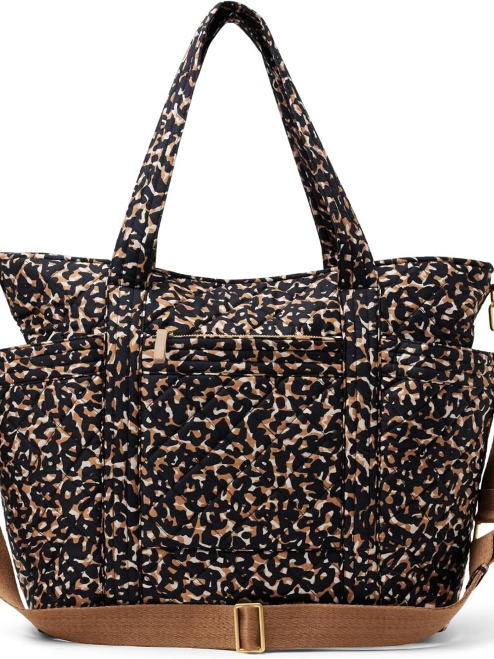 Women's Quilted Cotton Travel Tote Bag, Abstract Animal Print, One Size